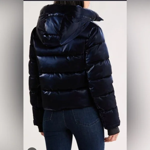 BCBG hooded fur lined water resistant puffer jacket
